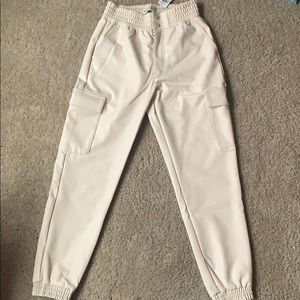 Vegan Leather Cargo Joggers Real Leather